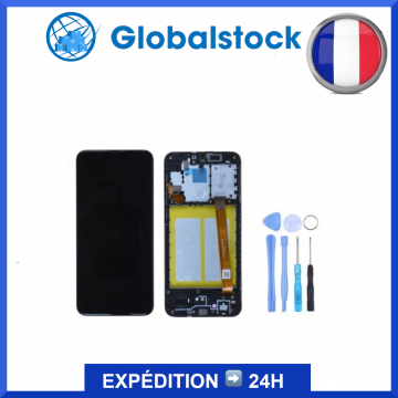 Ecran LCD + Vitre tactile sur châssis pour Samsung Galaxy A20E (A202F) Noir + outils