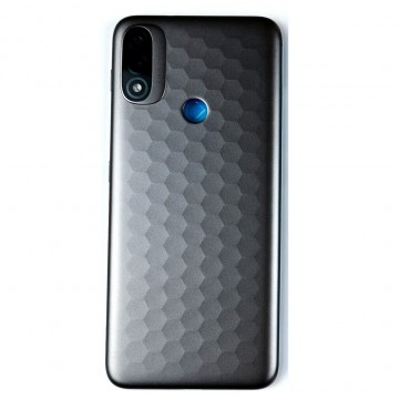 Vitre arrière (cache batterie) avec Lentille caméra arrière + adhésif pour Motorola Moto E20 Gris