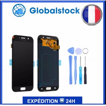Ecran LCD + Vitre tactile pour Samsung Galaxy A5 2017 (A520F) Noir OLED + outils