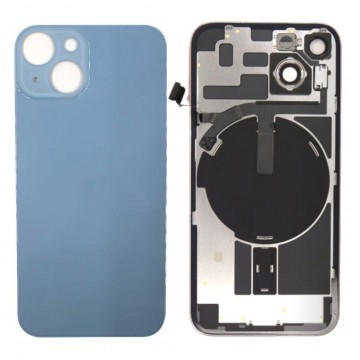 Vitre Arrière pour iPhone 14 Bleu avec Support et NFC