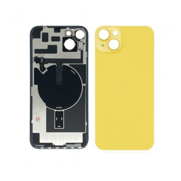 Vitre arrière pour iPhone 14 Plus Jaune NFC avec support