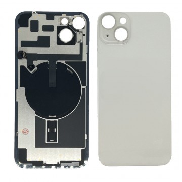 Vitre arrière pour iPhone 14 Plus Blanc NFC avec support