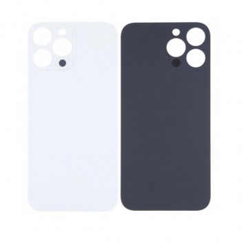 Vitre Arrière pour iPhone 14 Pro Max avec Gros Trou Blanc et Adhésif