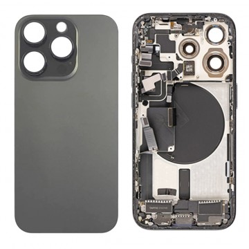 Vitre Arrière (Cache Batterie) pour iPhone 15 Pro avec Support et NFC en Noir Titane