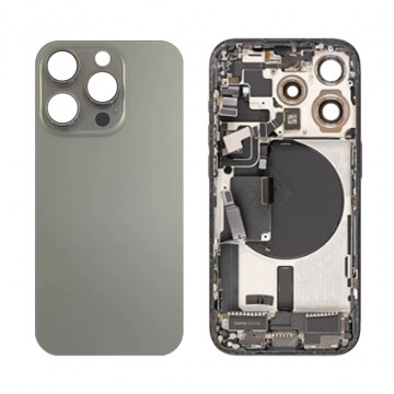 Vitre arrière pour iPhone 15 Pro Naturel Titane NFC avec support