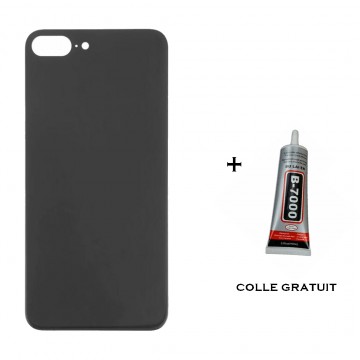 Vitre Arrière pour iPhone 8 Plus en Noir avec Gros Trou