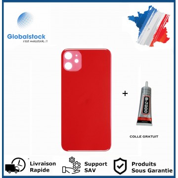 Vitre Arrière pour iPhone 11 avec Gros Trou Rouge et Adhésif