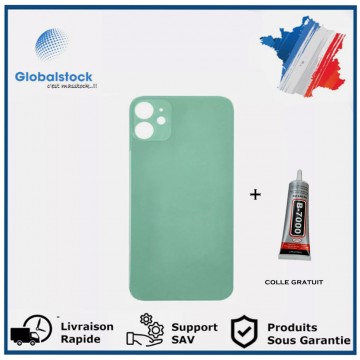 Vitre Arrière pour iPhone 11 Pro avec Gros Trou Vert et Adhésif