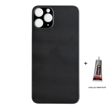 Vitre Arrière pour iPhone 11 Pro Max avec Gros Trou Noir et Adhésif