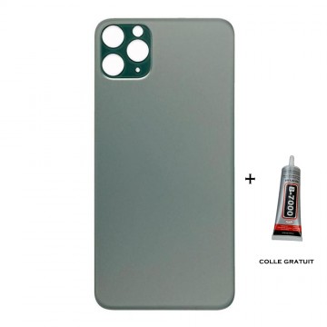 Vitre Arrière pour iPhone 11 Pro Max avec Gros Trou Vert et Adhésif