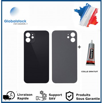 Vitre Arrière pour iPhone 12 avec Gros Trou Noir et Adhésif