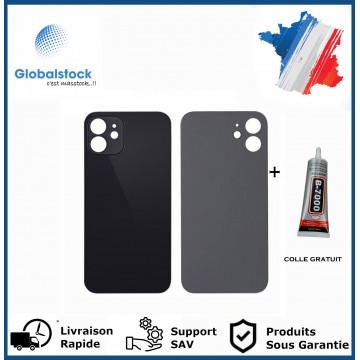 Vitre Arrière pour iPhone 12 Mini avec Gros Trou Noir et Adhésif