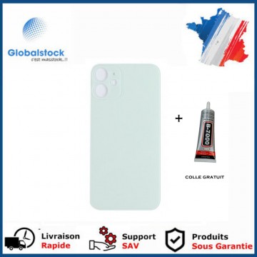 Vitre Arrière pour iPhone 12 Mini avec Gros Trou Vert et Adhésif