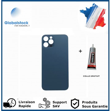 Vitre Arrière pour iPhone 12 Pro avec Gros Trou Bleu et Adhésif