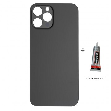 Vitre Arrière pour iPhone 12 Pro Max avec Gros Trou Noir et Adhésif