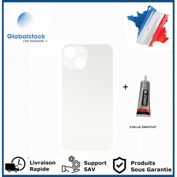 Vitre Arrière pour iPhone 13 avec Gros Trou Blanc et Adhésif
