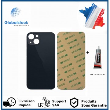 Vitre Arrière pour iPhone 13 avec Gros Trou Noir et Adhésif