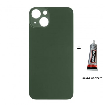 Vitre Arrière pour iPhone 13 avec Gros Trou Vert et Adhésif