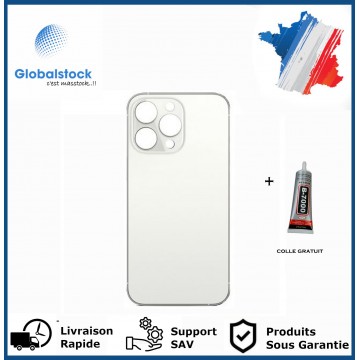 Vitre Arrière pour iPhone 13 Pro avec Gros Trou Blanc et Adhésif
