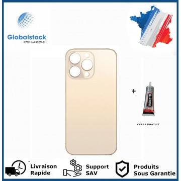 Vitre Arrière pour iPhone 13 Pro avec Gros Trou Rose et Adhésif