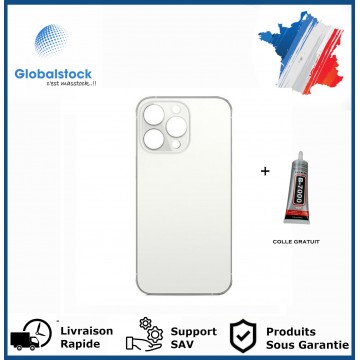 Vitre Arrière pour iPhone 13 Pro Max avec Gros Trou Blanc et Adhésif