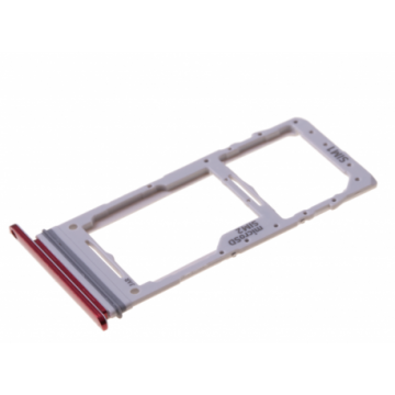 Tiroir double SIM + SD pour Samsung Galaxy Note 10 Lite Rouge Cardinal (N770)