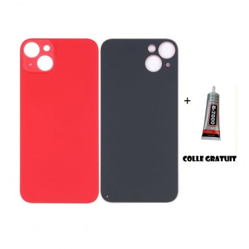 Vitre Arrière pour iPhone 14 Plus avec Gros Trou Rouge et Adhésif