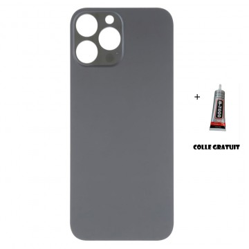 Vitre Arrière pour iPhone 14 Pro Max avec Gros Trou Noir et Adhésif
