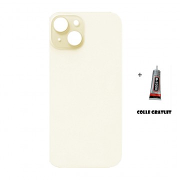 Vitre Arrière (Cache Batterie) pour iPhone 15 Jaune avec Gros Trou