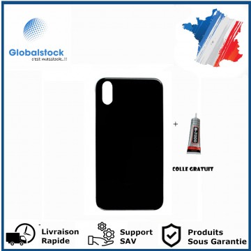 Vitre Arrière pour iPhone X avec Gros Trou Noir et Adhésif