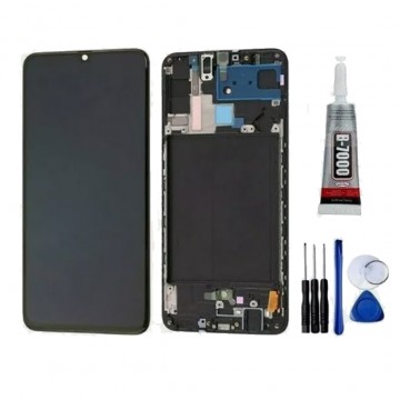 Ecran LCD+ Vitre tactile sur châssis TFT pour Samsung Galaxy A70 (A705F) Noir + outils