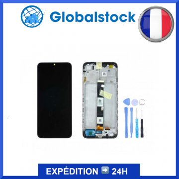 Ecran LCD + Vitre tactile sur châssis pour Xiaomi Redmi 9A / 9C / 9AT Noir + Outils