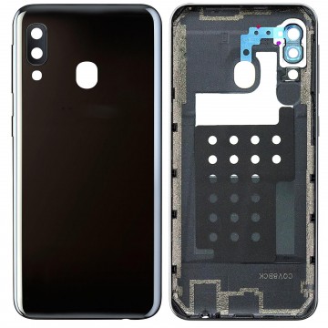 Vitre arrière pour Samsung Galaxy A20e Noir avec lentille caméra