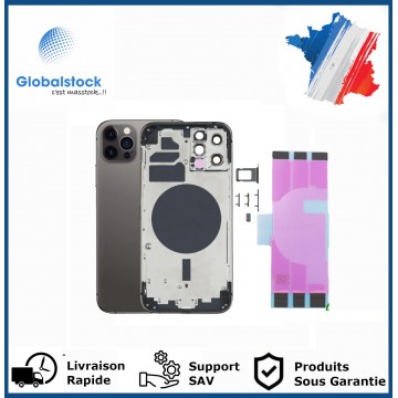 Chassis arrière pour IPhone 12 Pro Noir Nu