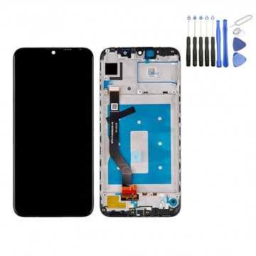 Ecran LCD + Vitre tactile sur chassis pour Huawei Y7 2019 Noir + outils