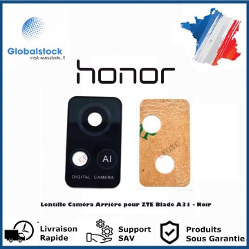 Lentille Caméra Arrière pour ZTE Blade A31 Noir