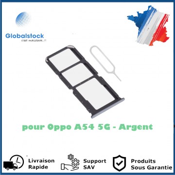 Tiroir Double SIM Premium pour Oppo A54 5G - Argent