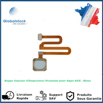 Nappe Capteur d'Empreintes Premium pour Oppo A9X - Blanc