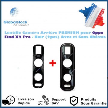 Lentille Caméra Arrière PREMIUM pour Oppo Find X2 Pro Noir