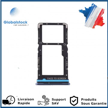 Tiroir Double SIM PREMIUM pour Xiaomi Mi 10T Lite - Bleu