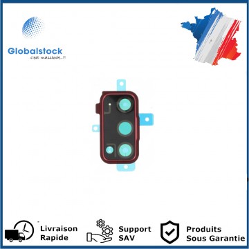 Lentille Caméra Arrière PREMIUM pour Samsung Galaxy S20 FE - Rouge (Avec Châssis)