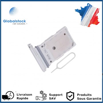 Tiroir Double SIM PREMIUM pour Samsung Galaxy S22 5G / S22 Plus 5G - Blanc