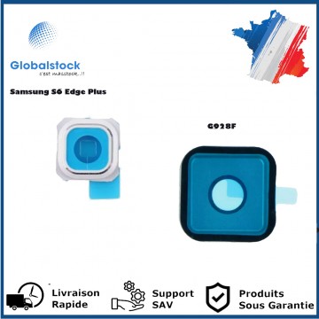 Lentille Caméra Arrière PREMIUM pour Samsung Galaxy S6 Edge Plus (G928F)- (Avec Châssis) Blanc