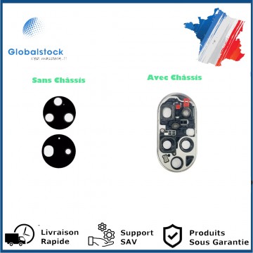 Lentille Caméra Arrière PREMIUM pour Huawei P50 - (2 pcs) Avec Châssis et Sans Châssis Noire