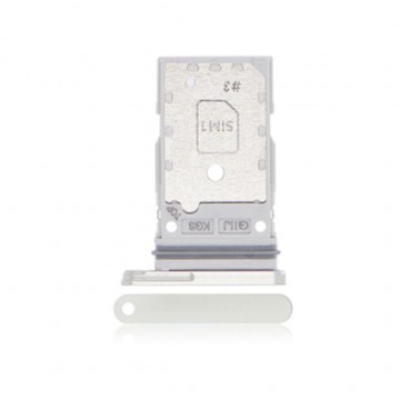 Tiroir Double SIM PREMIUM pour Samsung Galaxy S22 Ultra 5G - Blanc