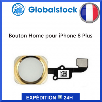 Bouton Home Principal avec Nappe Flex pour iPhone 8 Plus - Or