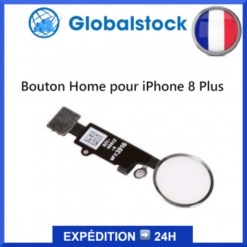 Bouton Home Principal avec Nappe Flex pour iPhone 8 Plus - Argenté