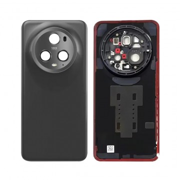 Vitre arrière pour HONOR Magic5 Pro - Minuit Noir avec lentille caméra