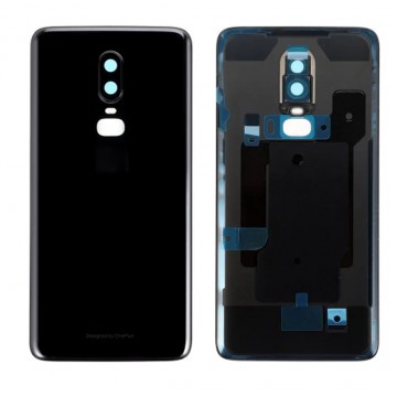 Vitre arrière pour OnePlus 6T - Minuit Noir avec lentille caméra