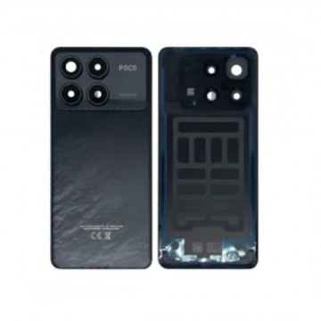 Vitre arrière pour Xiaomi Poco F6 Pro Noir avec lentille caméra
